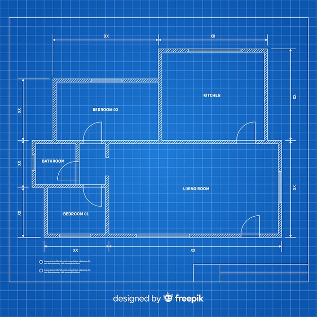 Plano de una vista superior de la casa