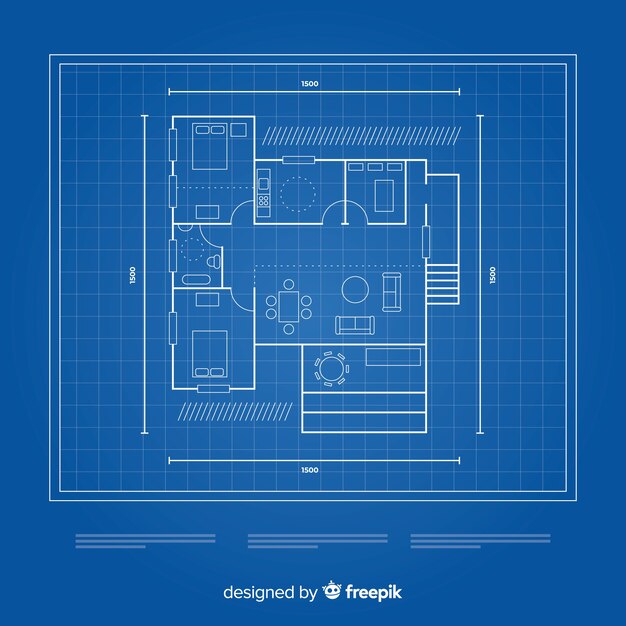 Plano de una vista superior de la casa