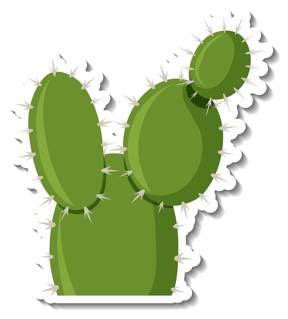 Vector gratuito planta de cactus opuntia sobre fondo blanco.