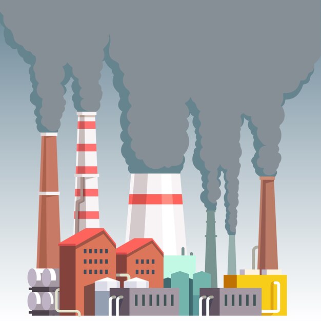 Planta de fábrica muy contaminante
