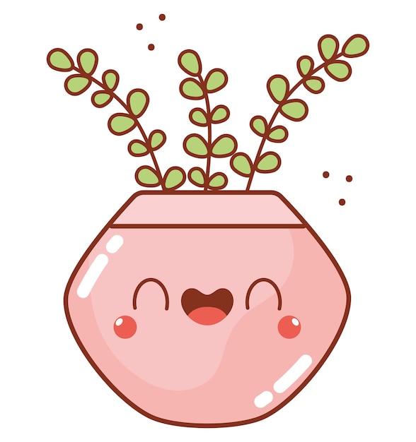 Planta en maceta de kawaii