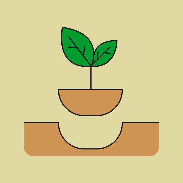 Vector gratuito plantar un vector de elemento de diseño de icono de entorno de árbol