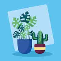 Vector gratuito plantas decorativas diseño de imagen plana