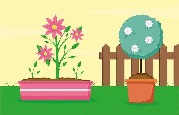 Vector gratuito plantas en el jardín