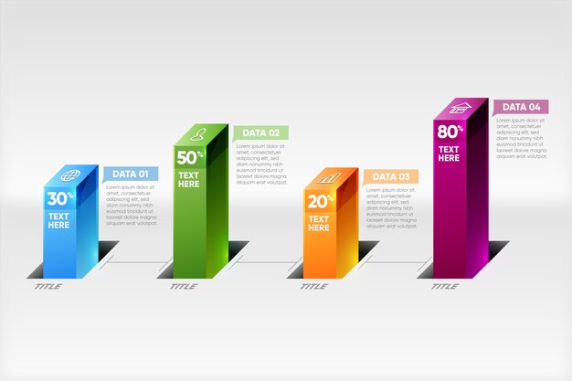 Plantilla 3d barras infografía