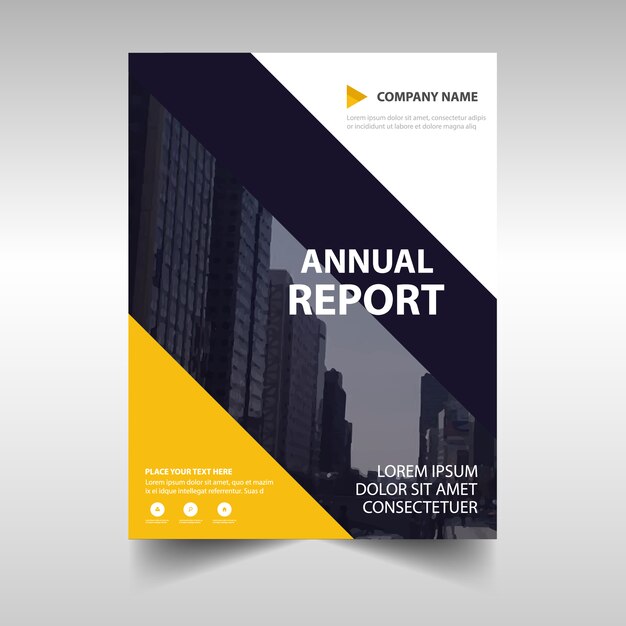 Plantilla abstracta amarilla de reporte anual