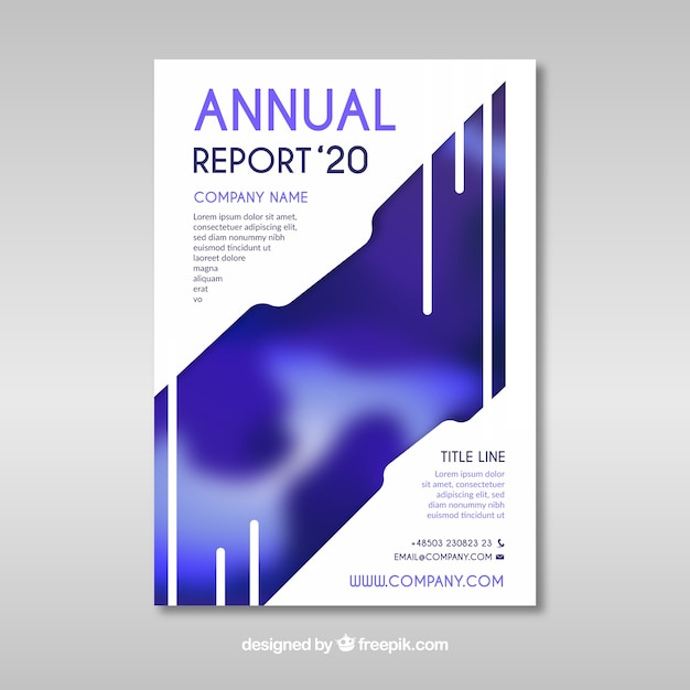 Plantilla abstracta azul de cover de reporte anual