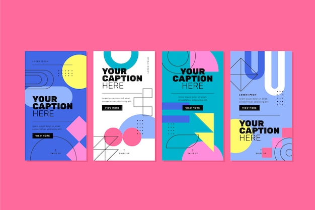 Plantilla abstracta colorida de historias de instagram