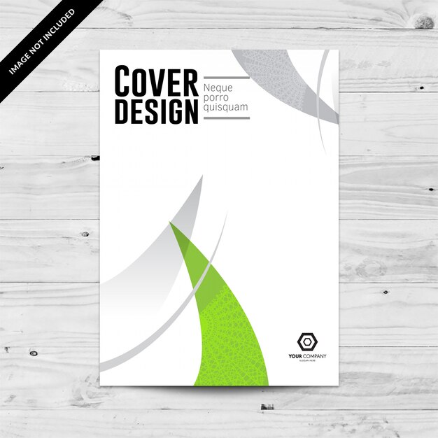 Plantilla abstracta de diseño de portada corporativa verde y gris