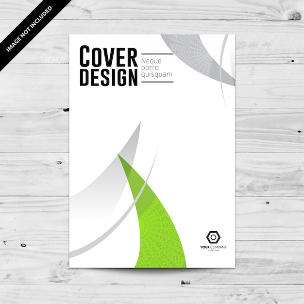 Plantilla abstracta de diseño de portada corporativa verde y gris