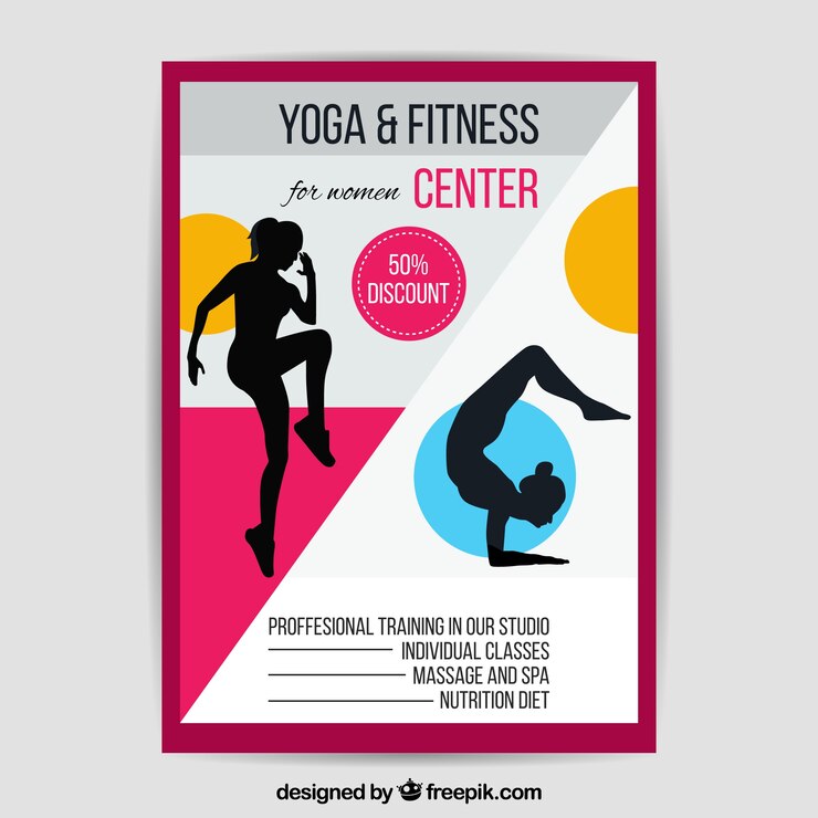 Vector gratuito plantilla abstracta de flyer de gimnasio