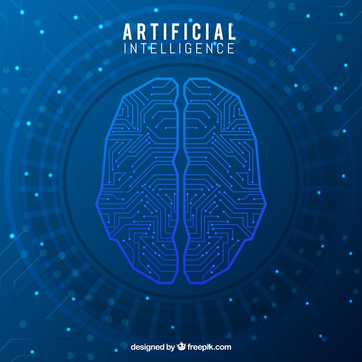 Vector gratuito plantilla abstracta de inteligencia artificial