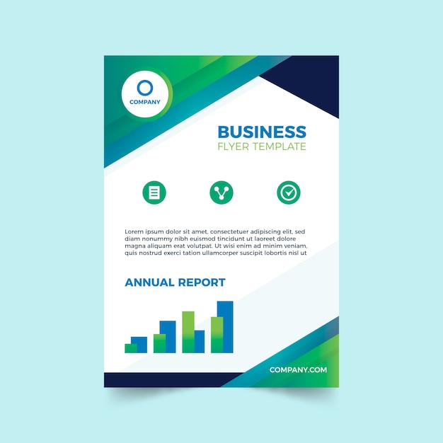 Plantilla abstracta para volante de negocios con gráficos