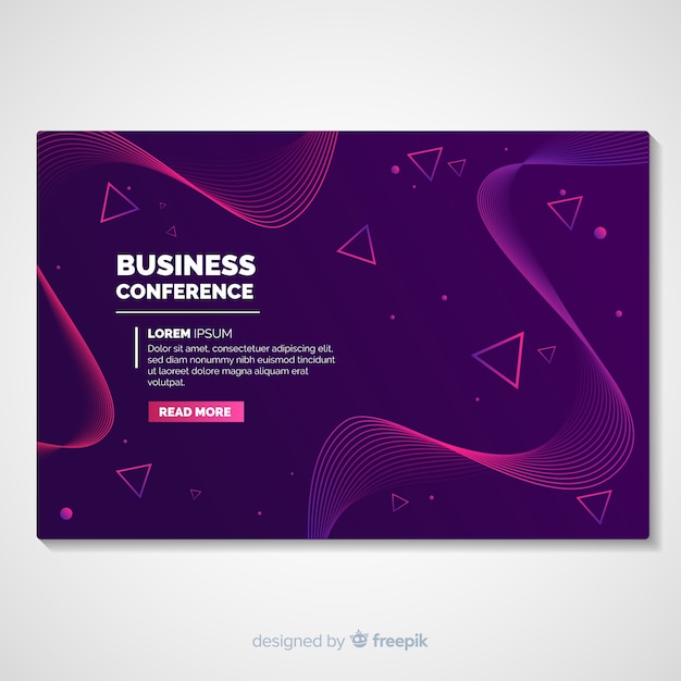 Plantilla abstracto de landing page de conferencia