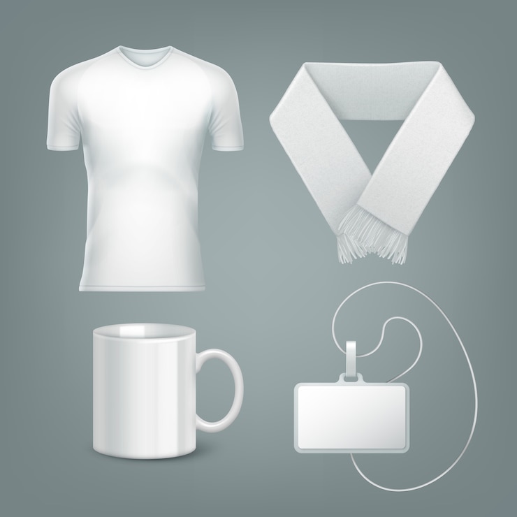 Vector gratuito plantilla de accesorios de ventilador en color blanco