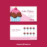 Vector gratuito plantilla adorable de tarjeta de cliente con cupcake