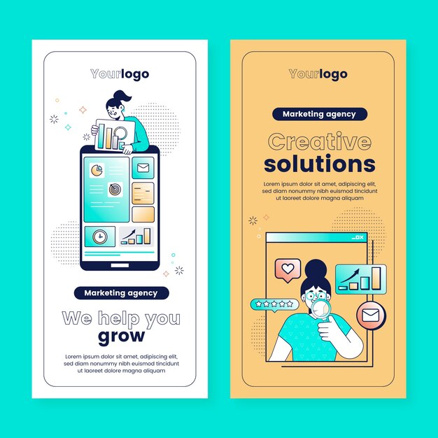 Plantilla de agencia de marketing degradado