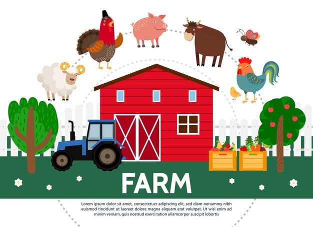 Plantilla de agricultura plana