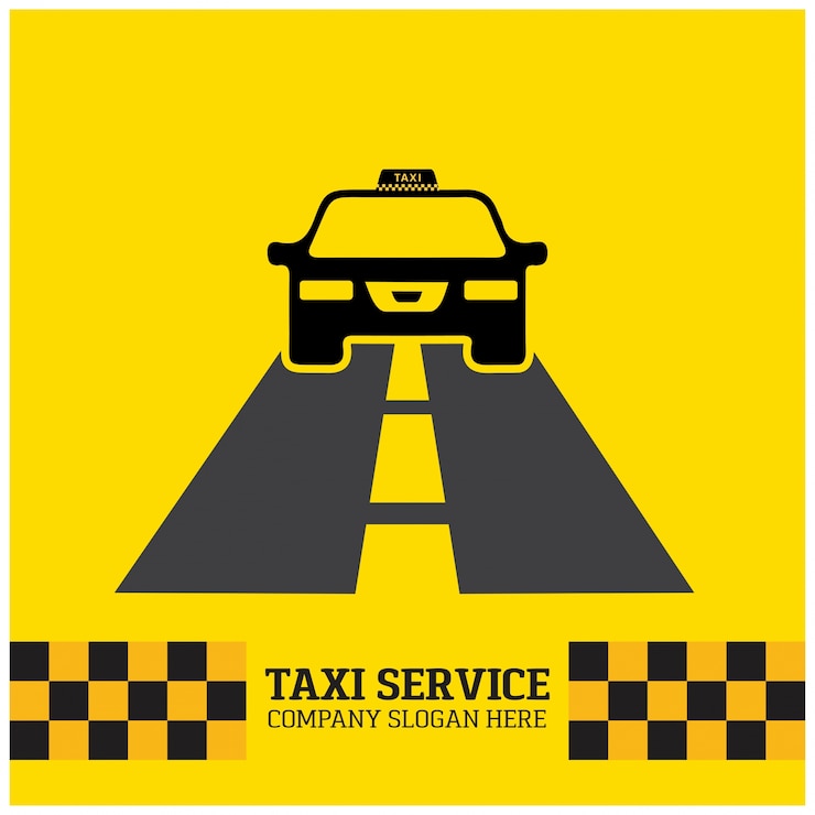 Vector gratuito plantilla amarilla de logotipo de taxi
