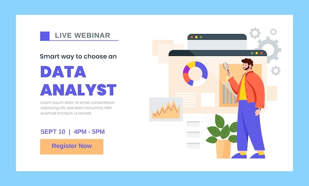 Vector gratuito plantilla de análisis de datos dibujada a mano