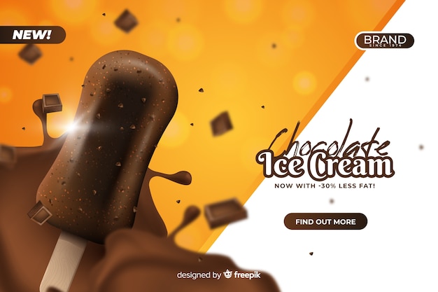 Vector gratuito plantilla de anuncio para helado