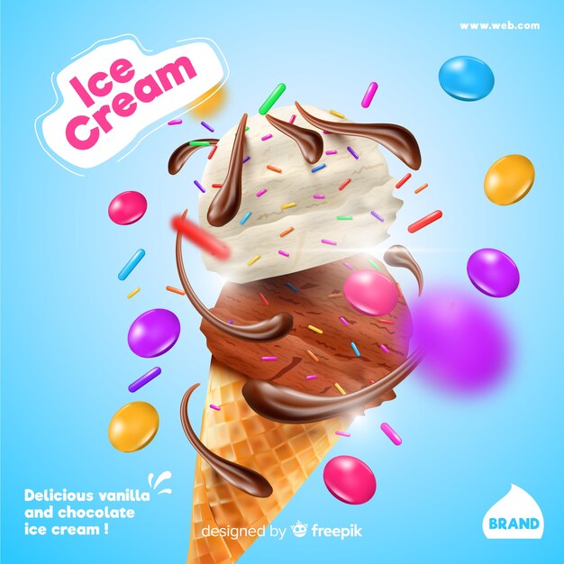 Plantilla de anuncio para helado