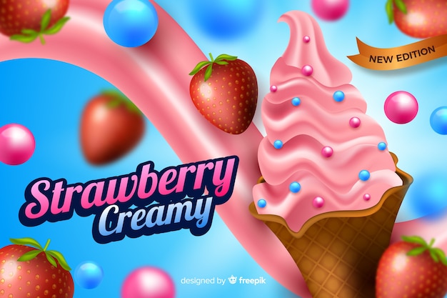 Vector gratuito plantilla de anuncio para helado