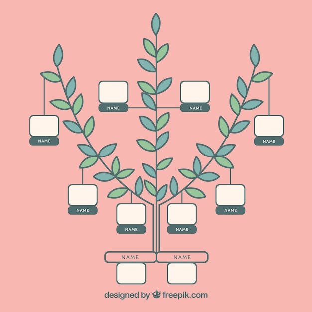 Vector gratuito plantilla de árbol genealógico minimalista