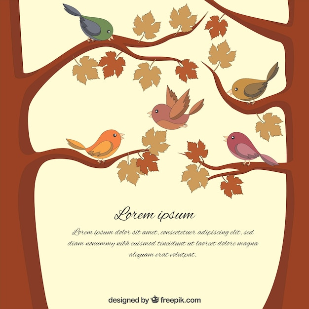 Vector gratuito plantilla de árbol de otoño