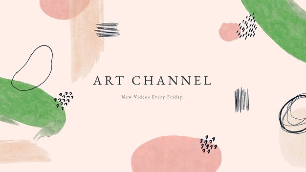 Plantilla de arte de canal de youtube de acuarela abstracta