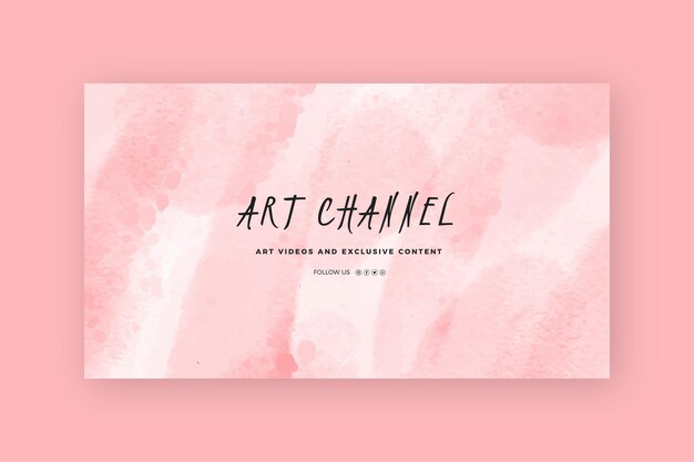 Plantilla de arte de canal de youtube de acuarela abstracta