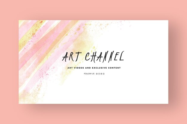 Plantilla de arte de canal de youtube de acuarela abstracta