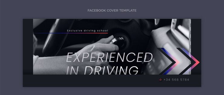 Vector gratuito plantilla de autoescuela de diseño plano