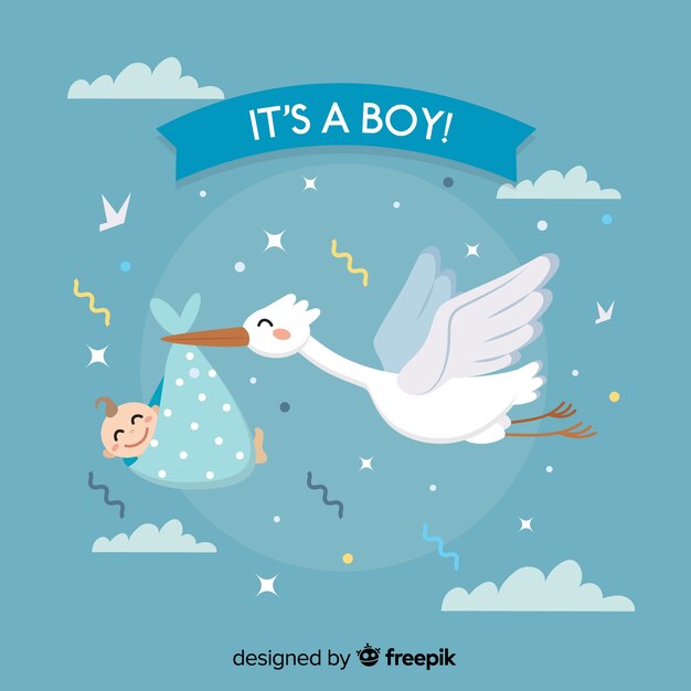 Plantilla azul de baby shower para niño