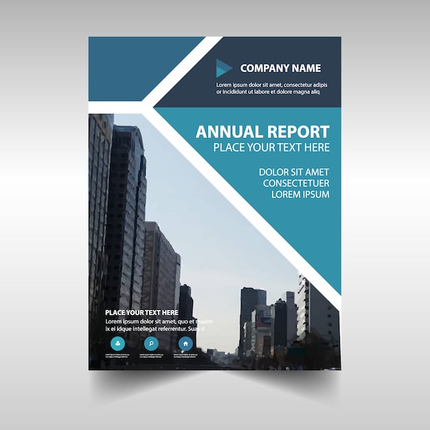 Plantilla azul creativa de reporte anual corporativo