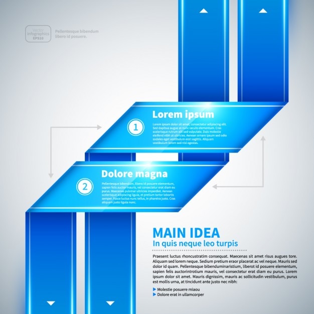 Vector gratuito plantilla azul infografía