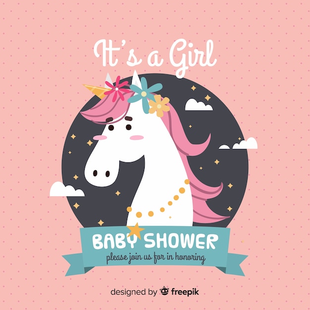 Plantilla de baby shower para chica