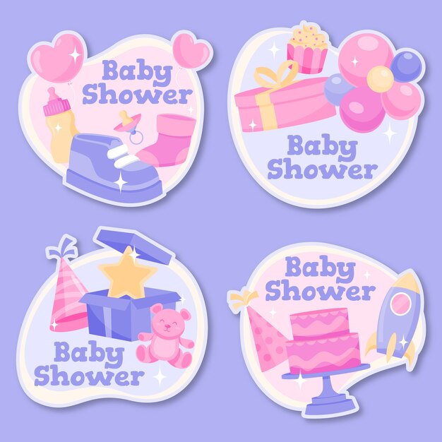 Plantilla de baby shower dibujado a mano