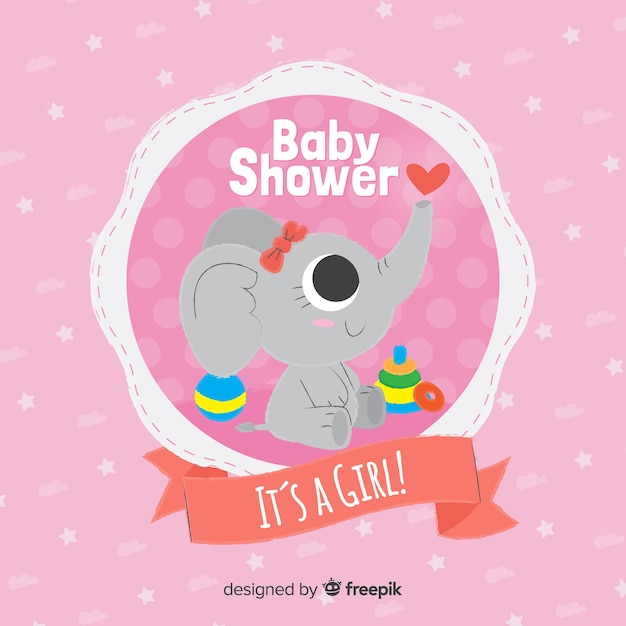 Vector gratuito plantilla de baby shower para niña