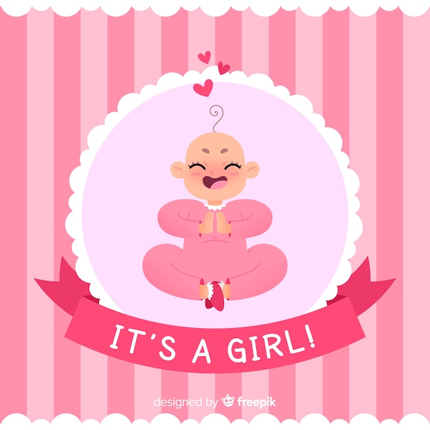 Vector gratuito plantilla de baby shower para niña