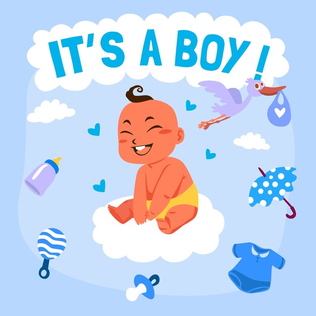 Plantilla de baby shower para niño