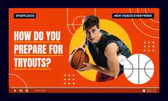 Vector gratuito plantilla de baloncesto de diseño plano