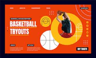 Vector gratuito plantilla de baloncesto de diseño plano