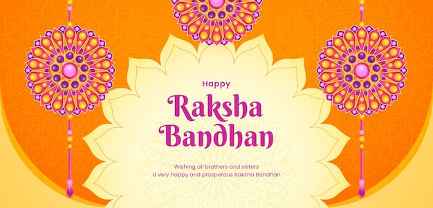 plantilla de bandera horizontal para la celebración del festival de raksha bandhan