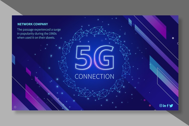 Vector gratuito plantilla de banner 5g