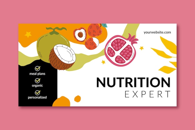 Vector gratuito plantilla de banner de ayuda nutricionista