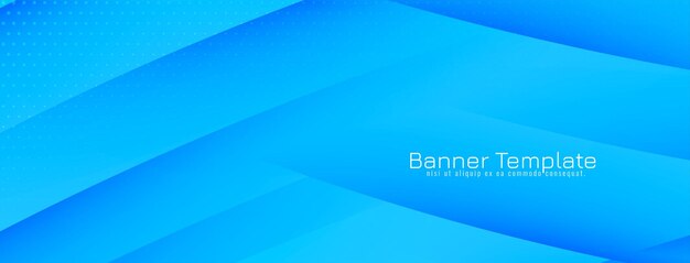 Plantilla de banner azul de estilo de onda moderna abstracta