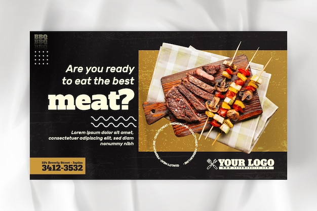 Plantilla de banner de barbacoa