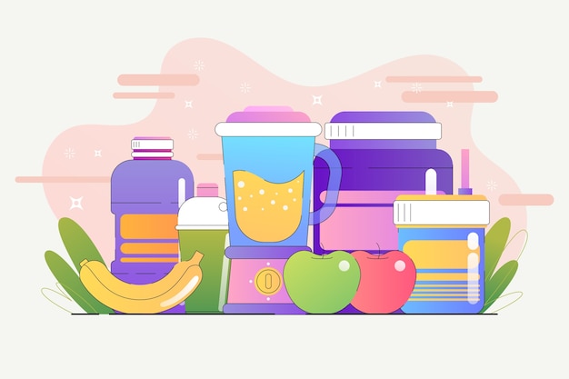 Vector gratuito plantilla de banner de batido de proteínas