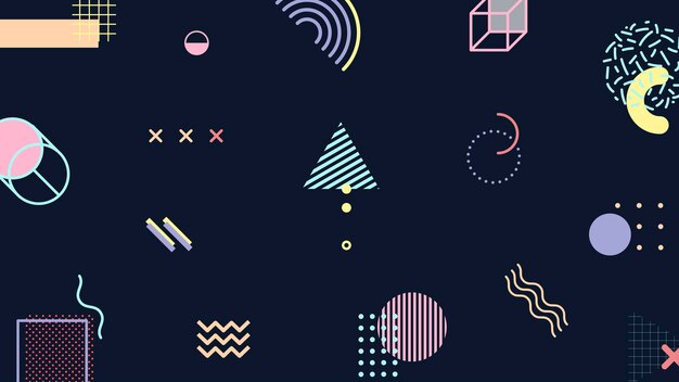 Plantilla de banner de blog de Memphis de tono funky